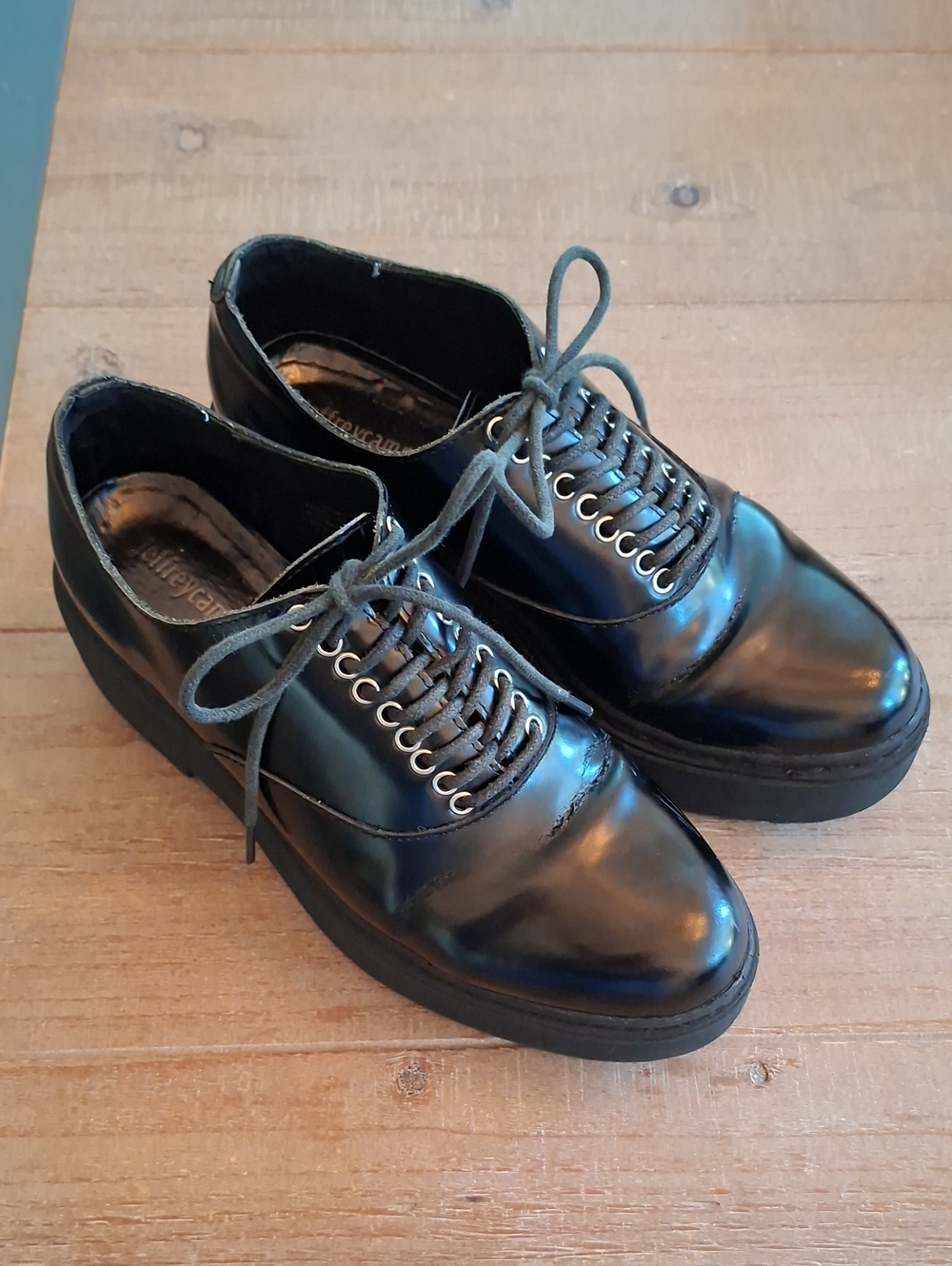 Jeffrey Campbell Black Lace-up Platform Shoes Goth Grunge Streetstyle (US 6)